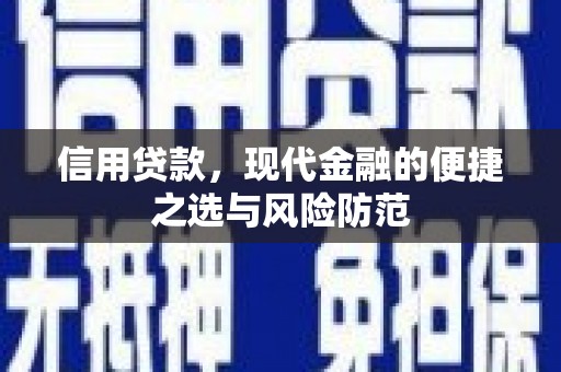 美兰信用贷款，现代金融的便捷之选与风险防范