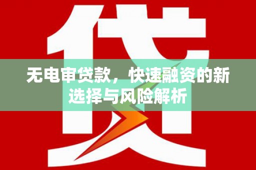 美兰无电审贷款，快速融资的新选择与风险解析
