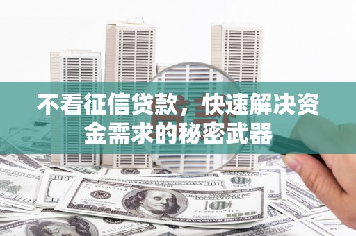 美兰不看征信贷款，快速解决资金需求的秘密武器
