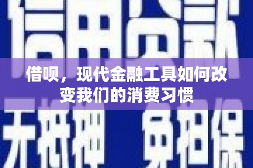 美兰借呗，现代金融工具如何改变我们的消费习惯