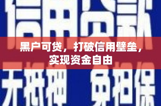 美兰黑户可贷，打破信用壁垒，实现资金自由