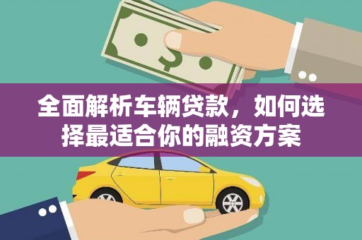 美兰全面解析车辆贷款，如何选择最适合你的融资方案