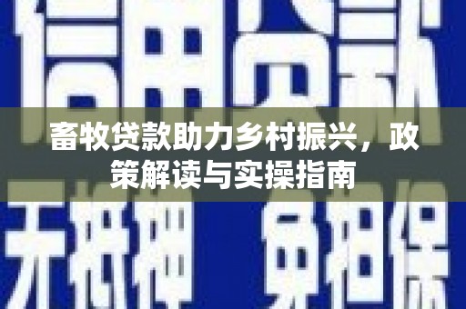 美兰畜牧贷款助力乡村振兴，政策解读与实操指南